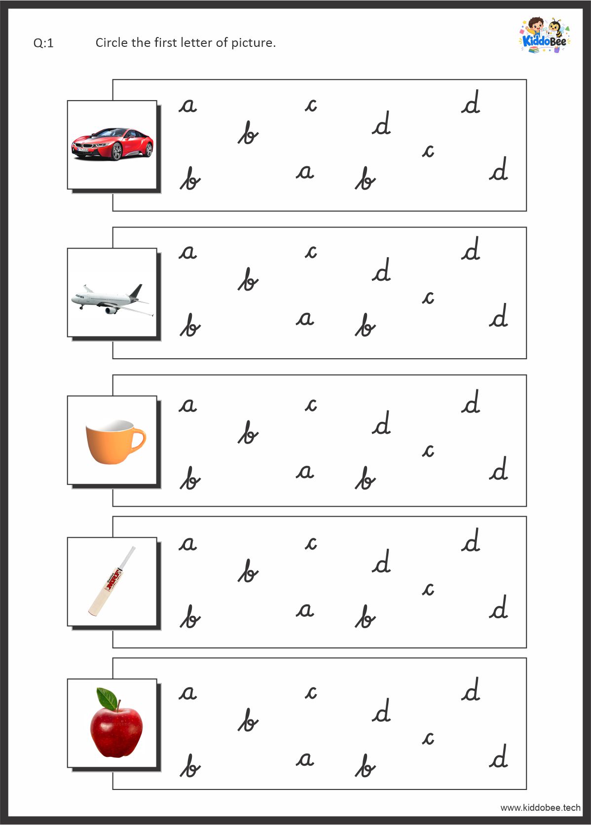 KiddoBee English Alphabet Activity Worksheet (Lower Case Letters a to z) - Image 2