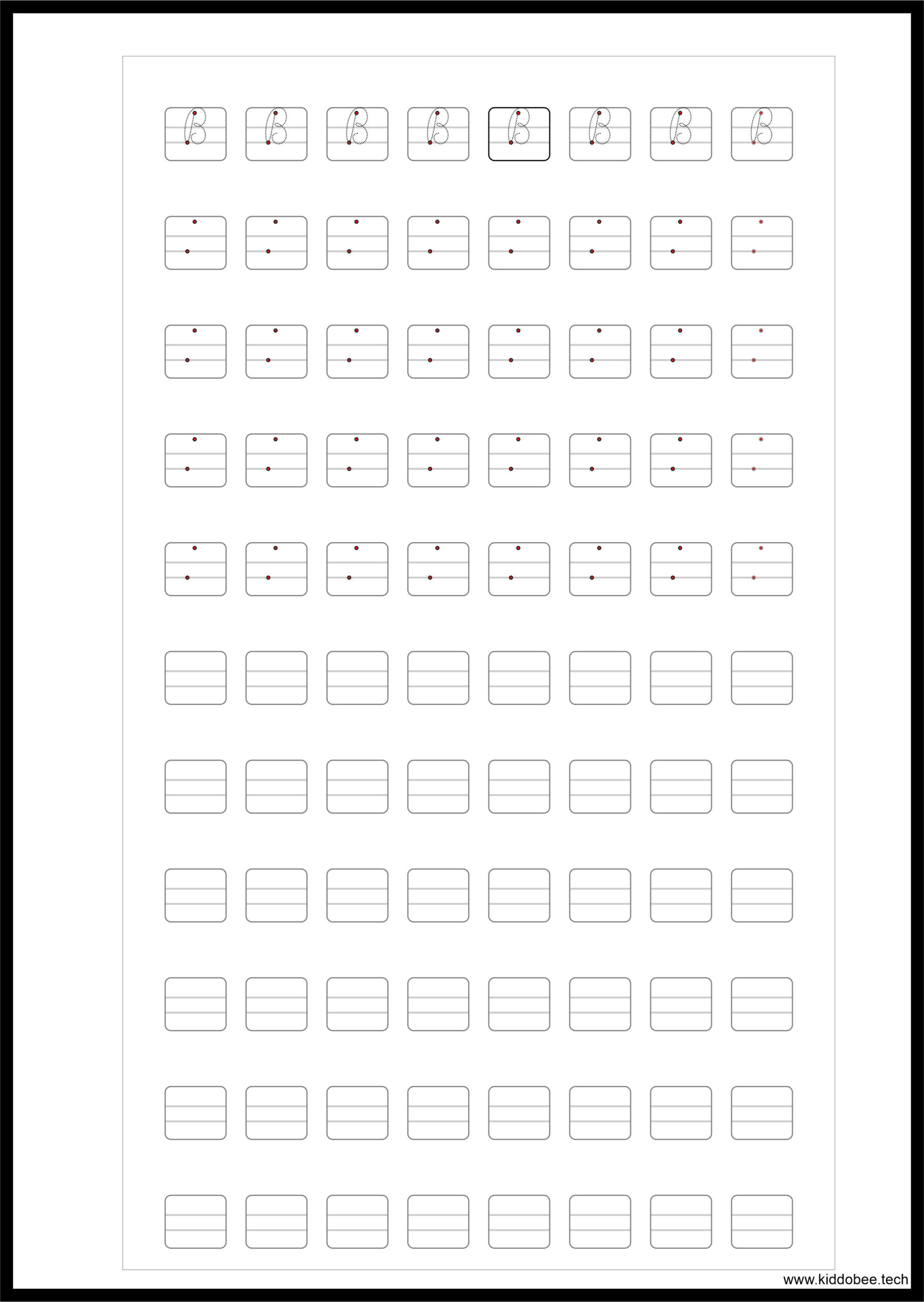 Cursive Capital Letters Tracing Worksheet - Image 3
