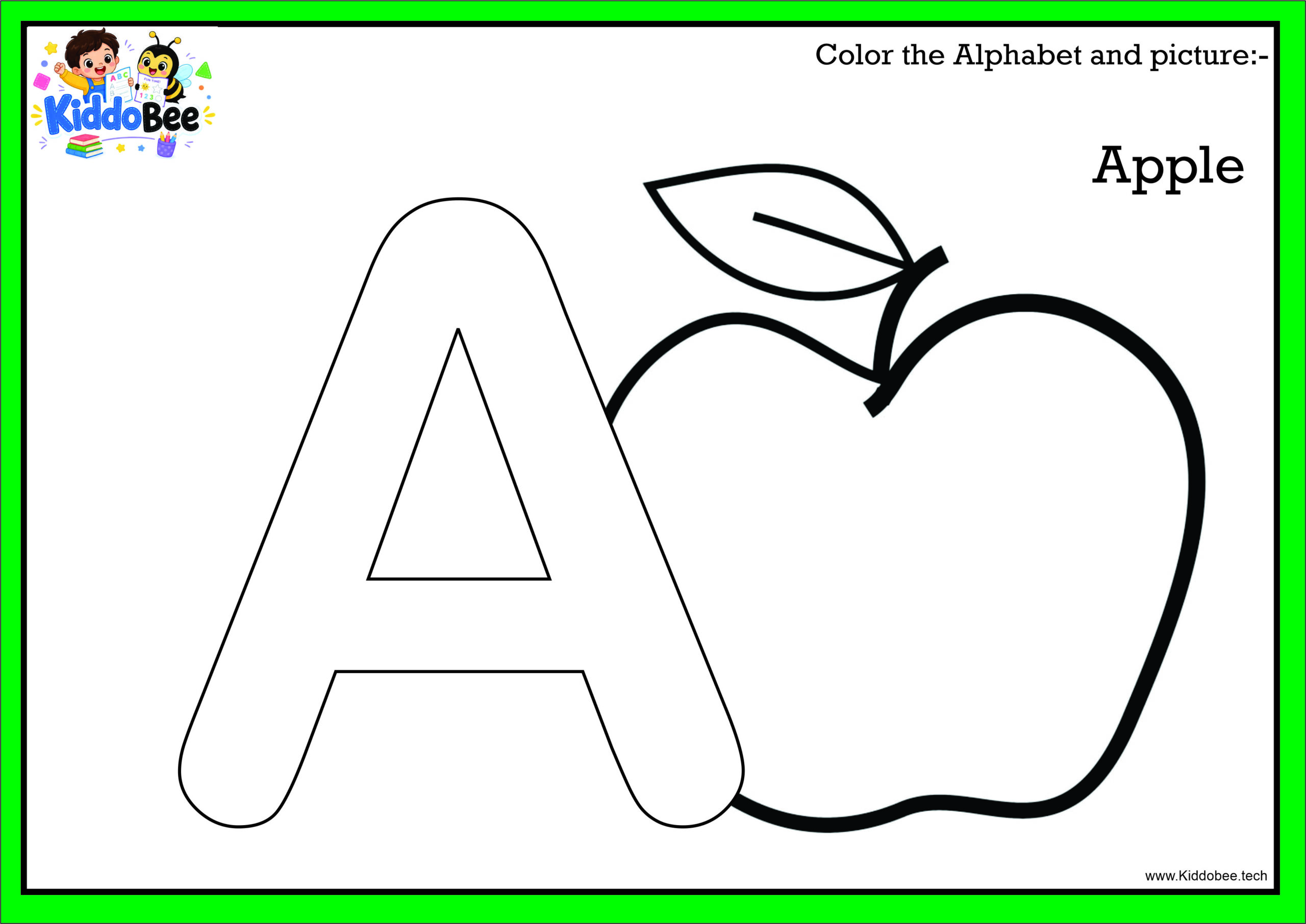 Kiddobee Capital Alphabet Coloring Book for Kids (A–Z) –