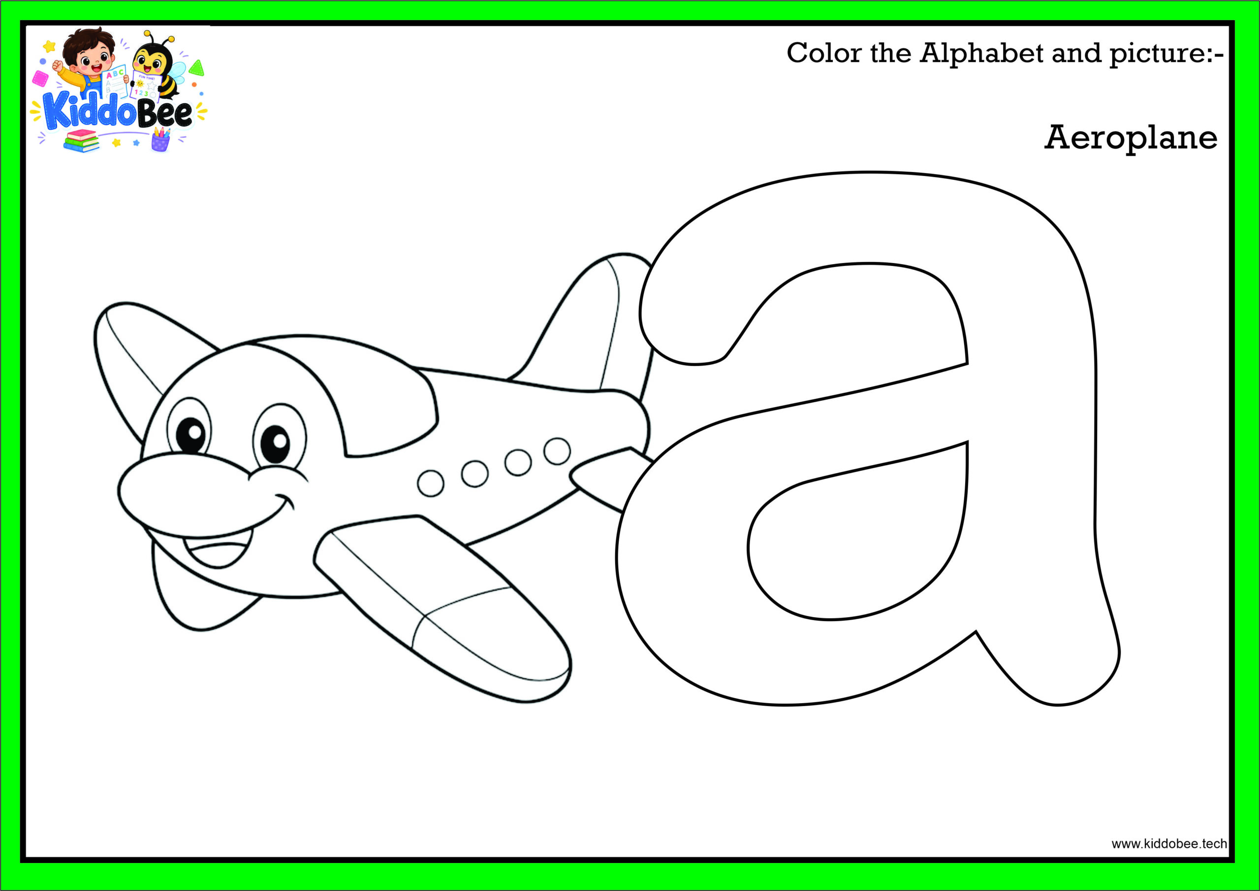 Kiddobee Lowercase Alphabet Coloring Book for Kids (a–z)
