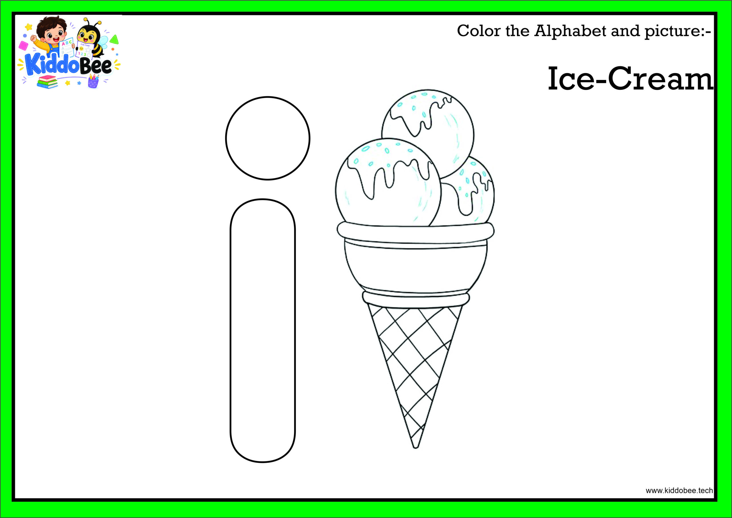 Kiddobee Lowercase Alphabet Coloring Book for Kids (a–z) - Image 3